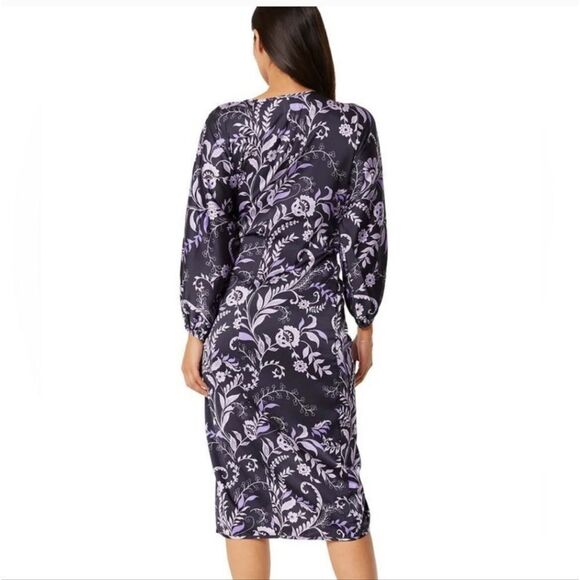 NWT MISA Los Angeles Sylvia Floral Wrap Midi Dress Size Small - Picture 3 of 8